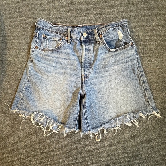 Levi's Pants - Levi's 501 Blue Frayed Jean Shorts Size  31 Vintage
